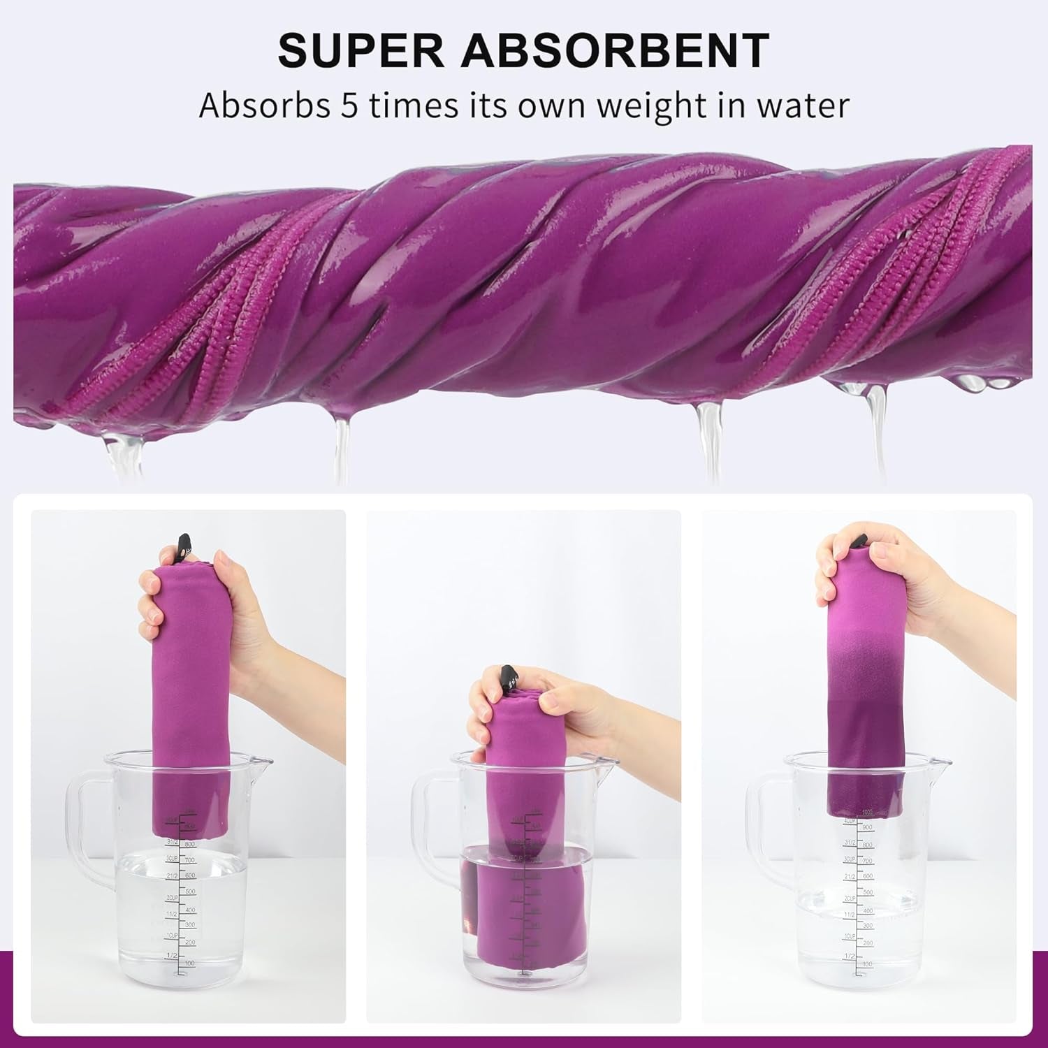 Microfiber Towel Perfect Travel & Sports &Beach Towel. Fast Drying - Super Absorbent - Ultra Compact. Suitable for Camping, Backpacking,Gym, Beach, Swimming,Yoga