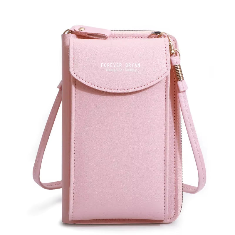 Elegance On-the-Go – Luxe PU Leather Crossbody Shoulder Bag with Phone & Card Organizer