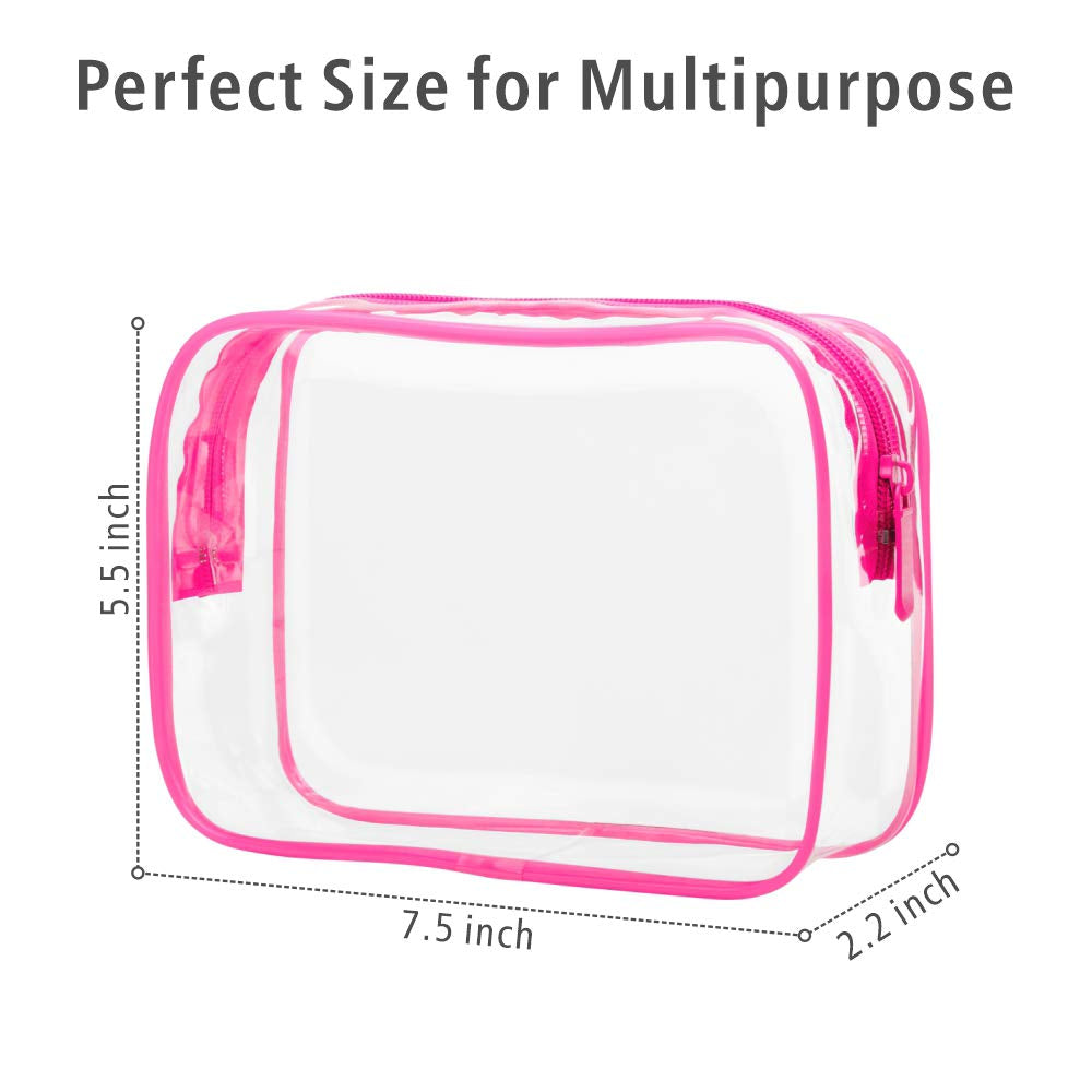 Clear Toiletry Bag,  3 Pack TSA Approved Toiletry Bag Quart Size Bag, Travel Makeup Cosmetic Bag for Women Men, Carry on Airport Airline Compliant Bag